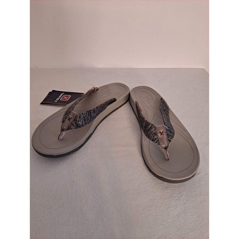 Twisted X Womens Flip Flops Size 9M WSD0037 Grey Merino Wool Odor Resistant